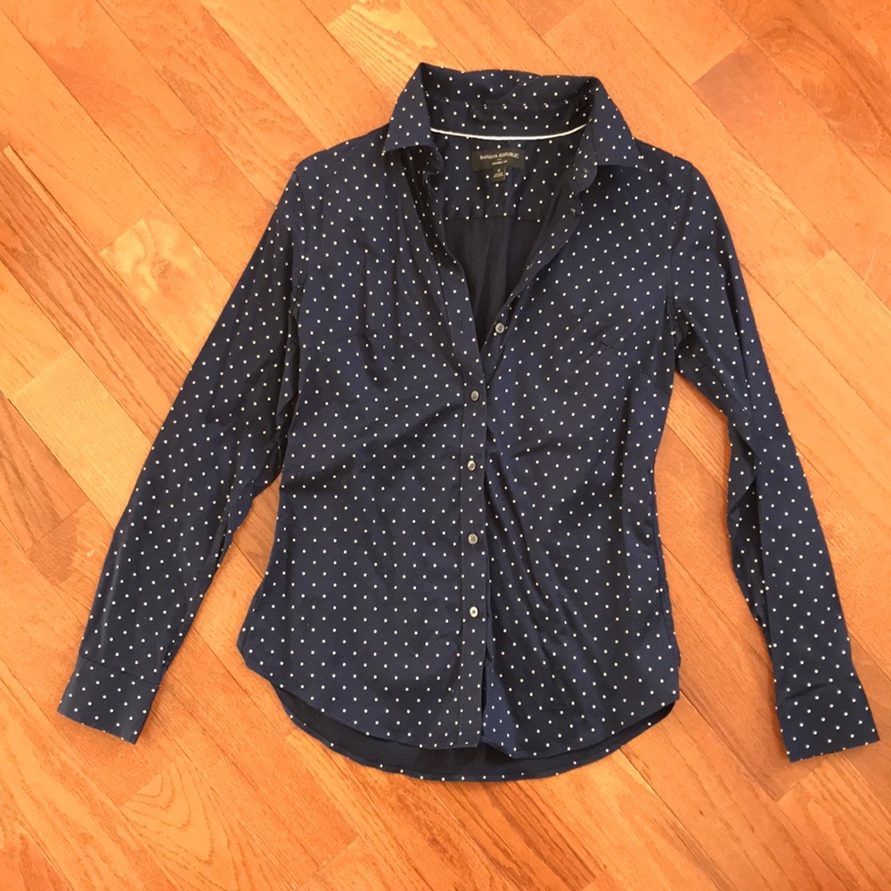 Banana Republic polka dot button down shirt
